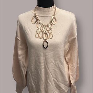 NWT Weaczzy Cream Mock Neck Turtleneck Sweater Size M